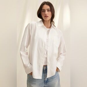 Velvet by Graham & Spencer Classic White Button-Down Shirt